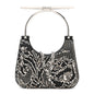 Lambskin Embellished Crystal Mini T-Bar Bag Black