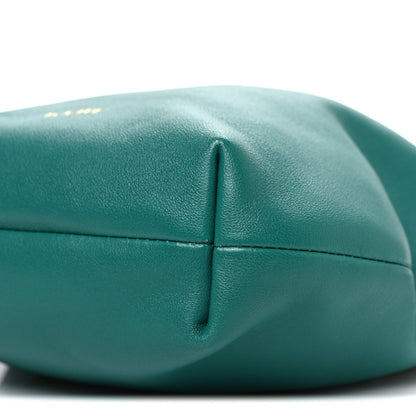 Mellow Nappa Lambskin Jade Mini Flamenco Knot Clutch Emerald Green