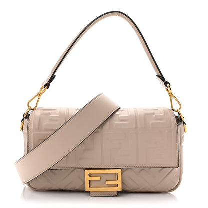 Nappa FF 1974 Embossed Baguette Camelia