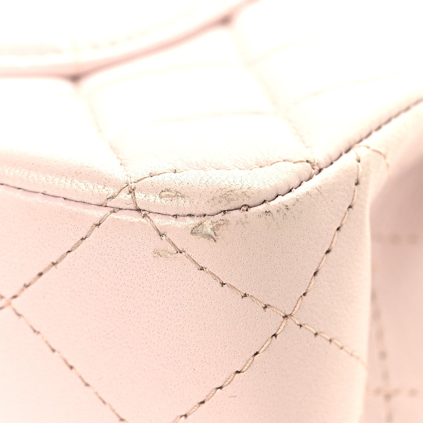 Lambskin Quilted Medium Double Flap Light Pink
