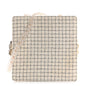 Tweed Resin Small Zipped Shopping Bag White Black