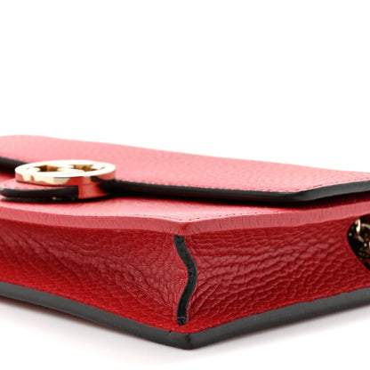 Dollar Calfskin Interlocking G Chain Wallet Red
