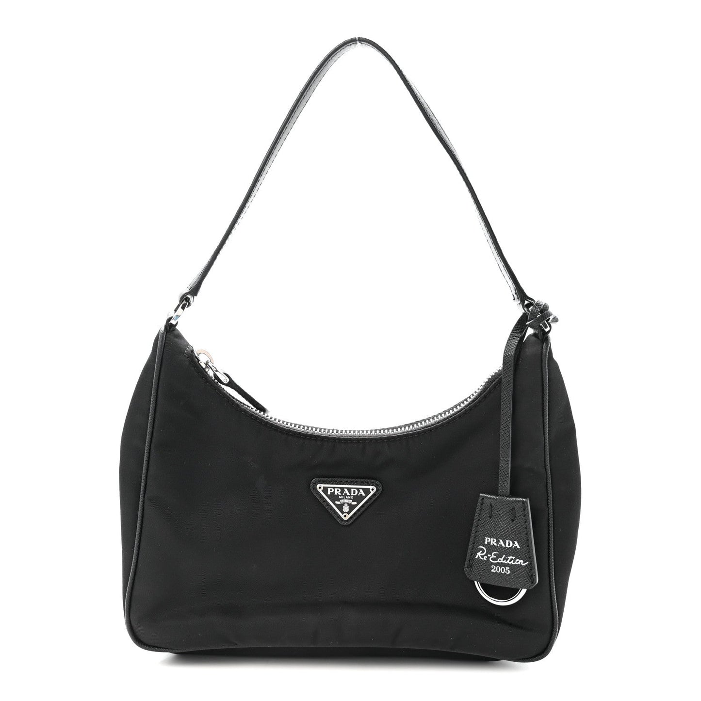 Tessuto Nylon Saffiano Mini Re-Edition 2005 Bag Black