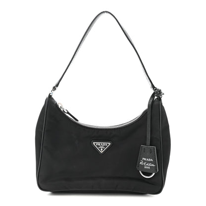 Tessuto Nylon Saffiano Mini Re-Edition 2005 Bag Black