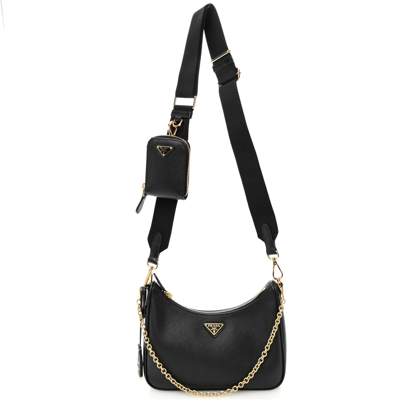 Saffiano Lux Re-Edition 2005 Shoulder Bag Black
