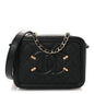Caviar Quilted CC Filigree Vanity Clutch With Chain Black