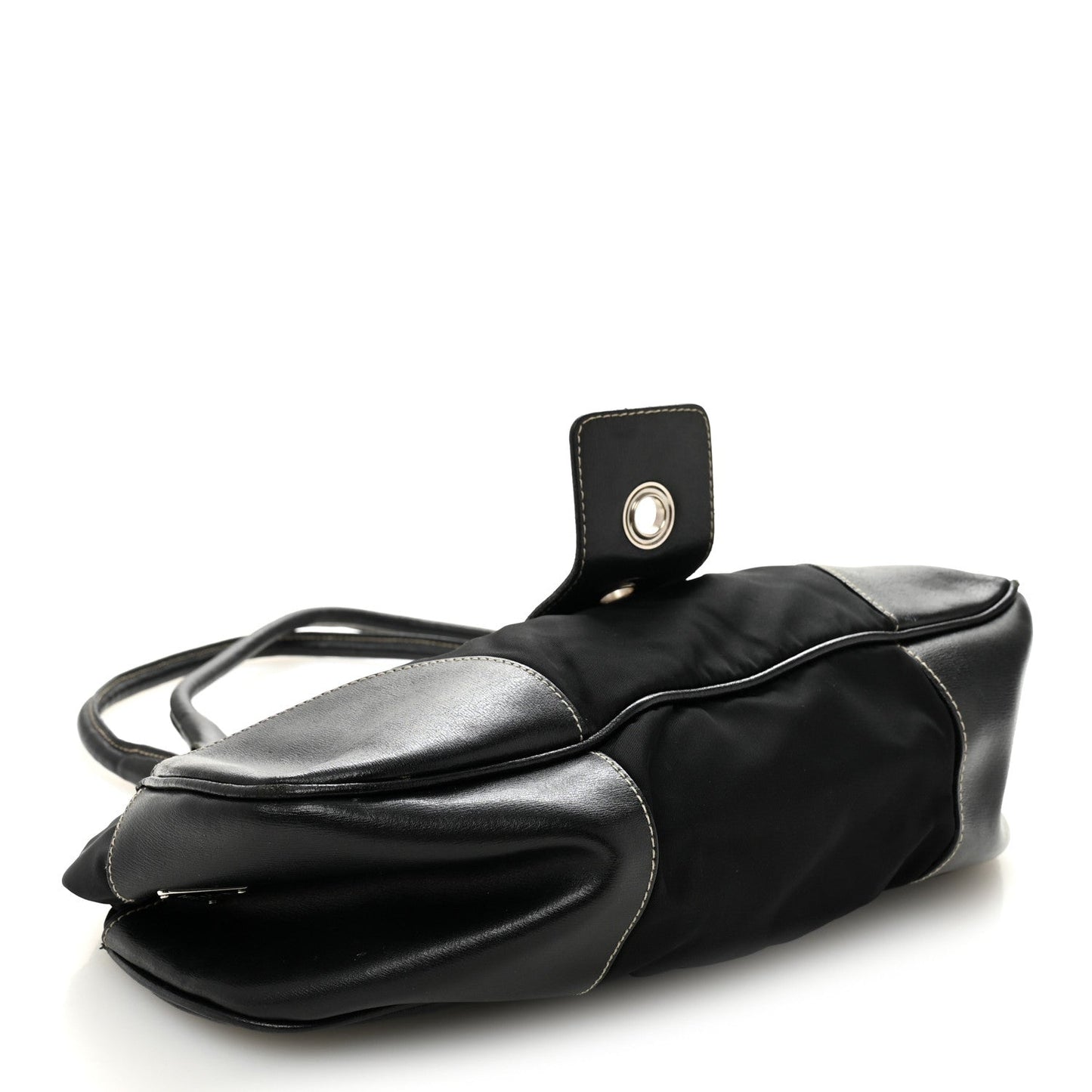Tessuto Nylon Moon Shoulder Bag Black