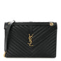 Grain De Poudre Matelasse Chevron Large Monogram Satchel Black