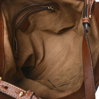 GG Supreme Monogram Linea A Foldover Tote Brown