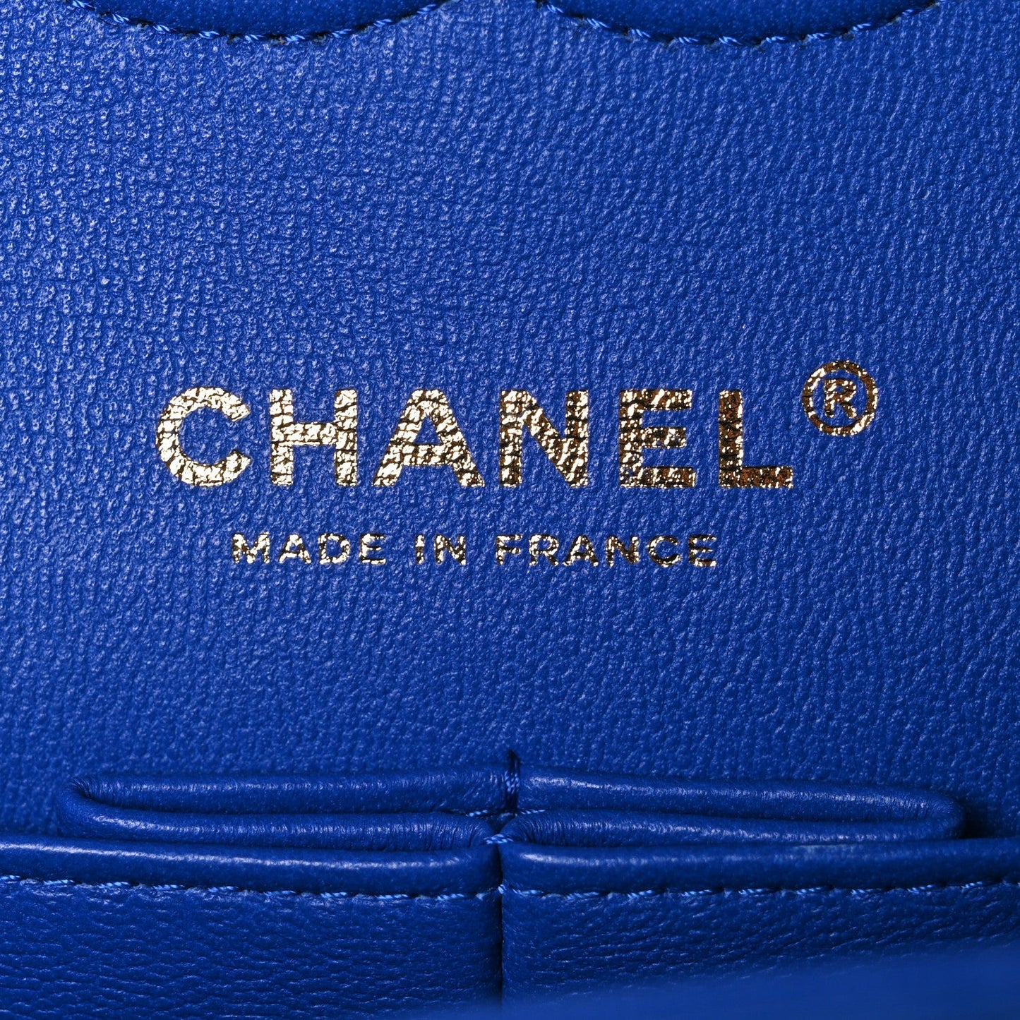 Lambskin Quilted Medium Double Flap Blue