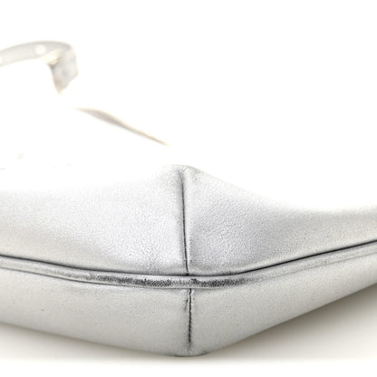 Metallic Calfskin Mary Kate Shoulder Bag Silver