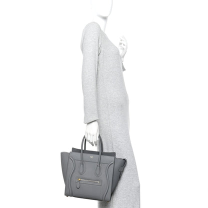 Baby Drummed Calfskin Micro Luggage Kohl
