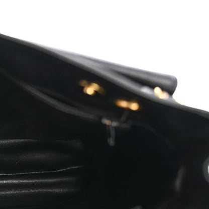 Caviar CC Flap Shoulder Bag Black