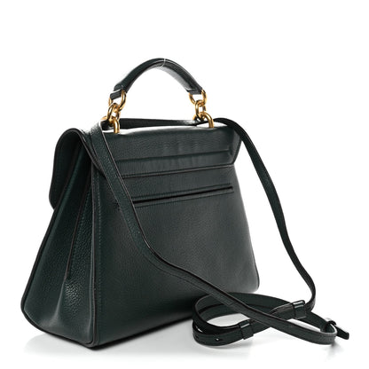 Calfskin Small Margot Top Handle Satchel Verde Olivo
