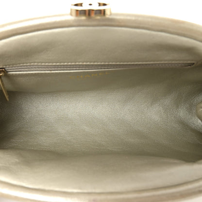 Metallic Calfskin Quilted Timeless Clutch Gold