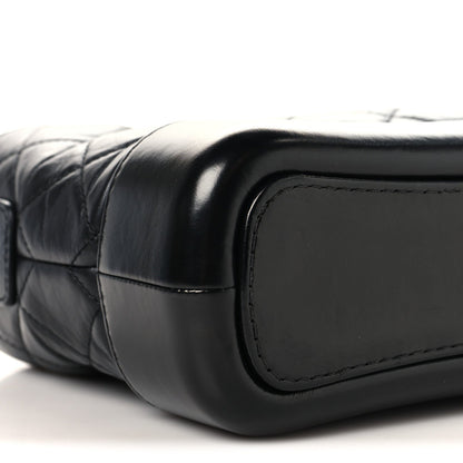 Aged Calfskin Quilted Small Gabrielle Hobo Black