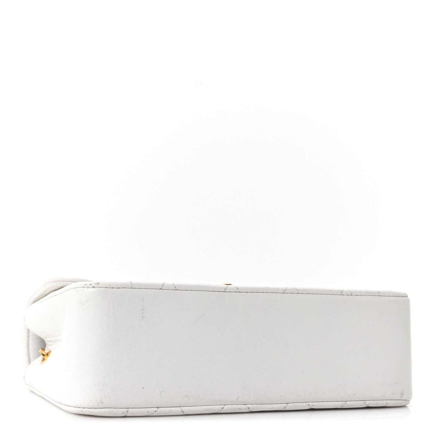 Lambskin Quilted Mini Flap Bag White