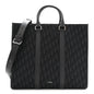 Oblique Grained Calfskin East West Tote Black