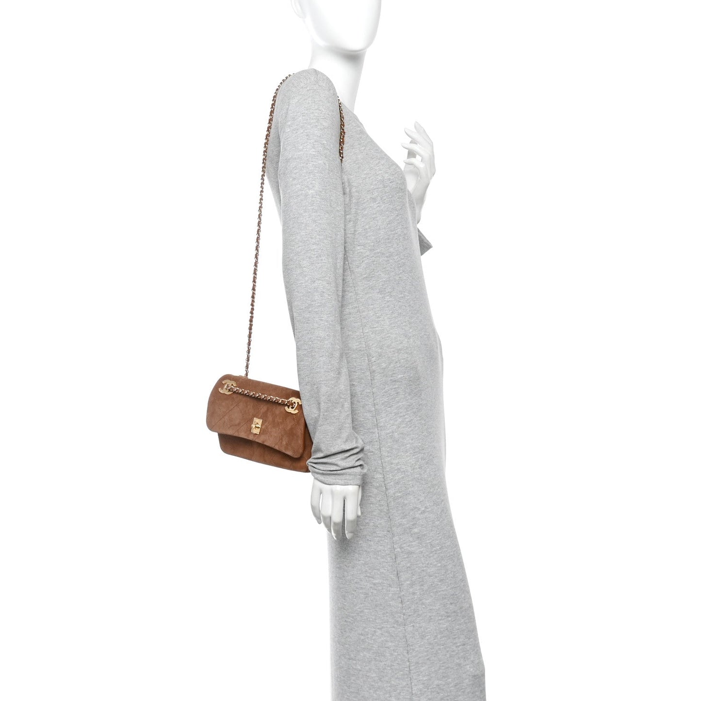 Suede Calfskin Small Eyes On You Flap Camel