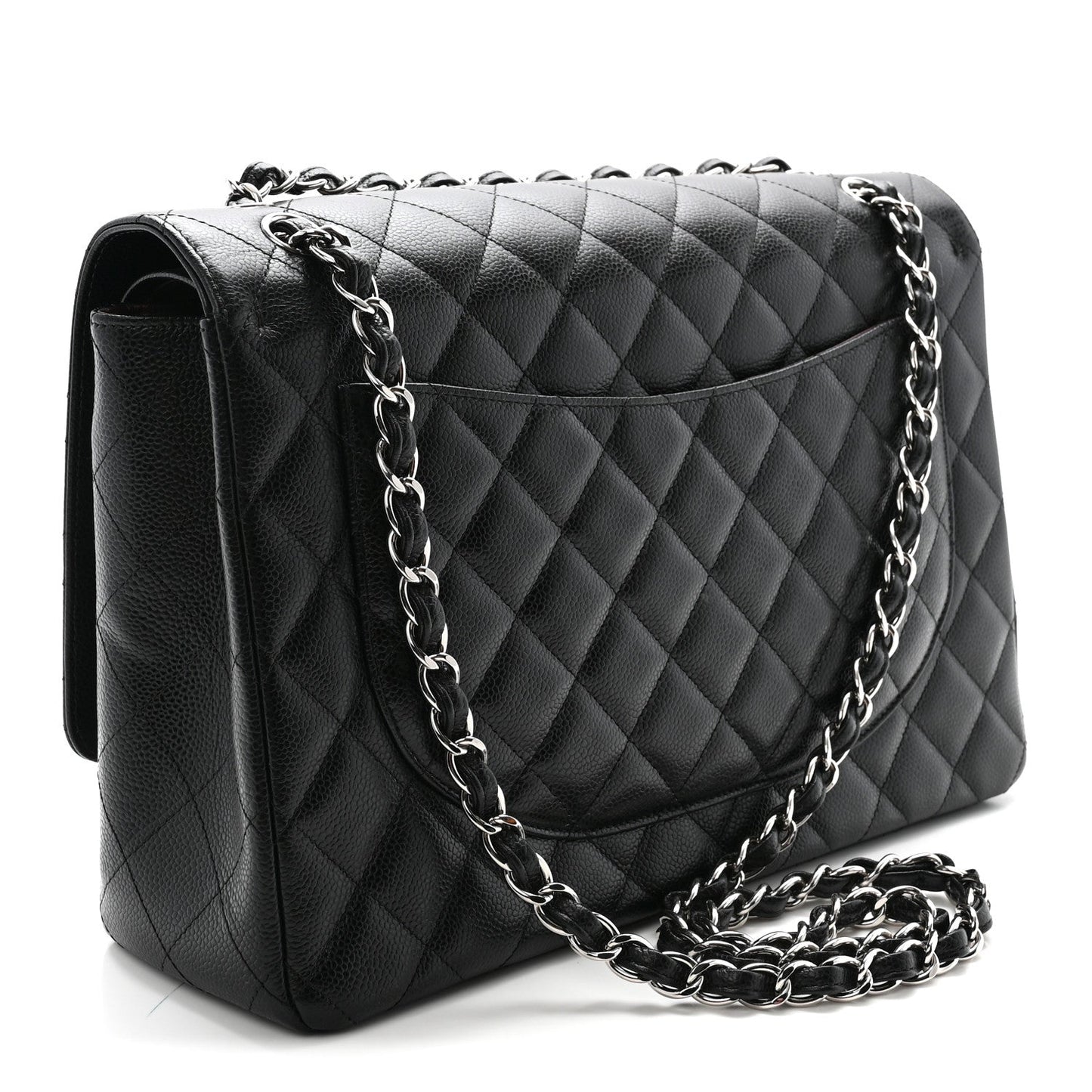 Caviar Quilted Maxi Double Flap Black