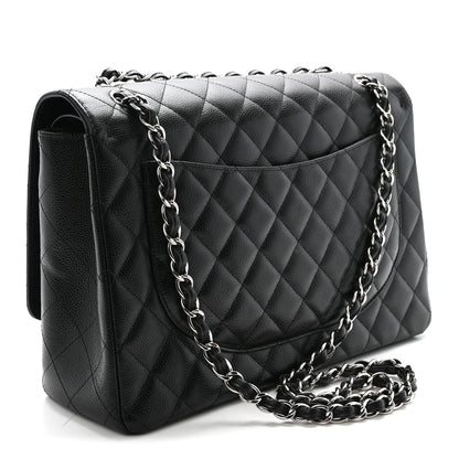 Caviar Quilted Maxi Double Flap Black
