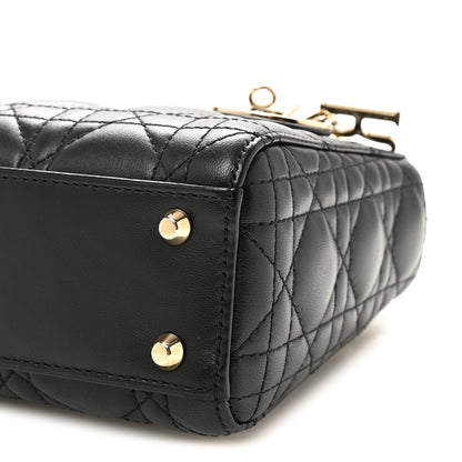 Lambskin Cannage Mini Lady Dior Black