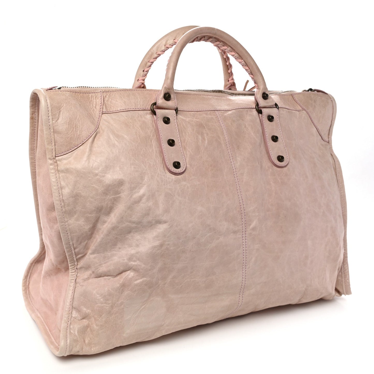Agneau Classic Hardware Weekender Light Pink