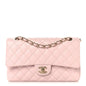 Caviar Quilted Medium Double Flap Light Pink