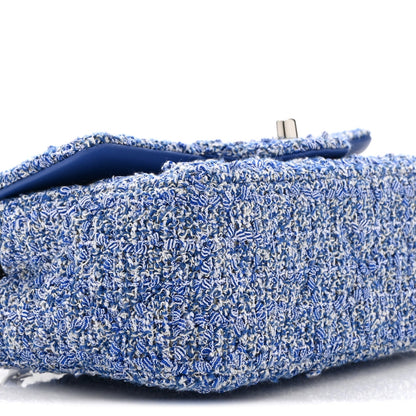 Tweed Quilted Mini Rectangular Flap Blue White