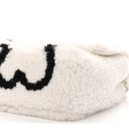 Wool Shearling Medium Single Flap Ecru Black