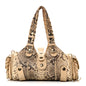 Snakeskin Silverado Shoulder Bag Beige