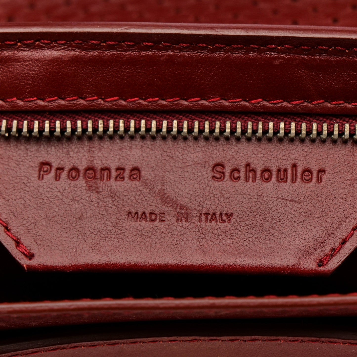 Lambskin Perforated Tiny PS1 Satchel Burgundy
