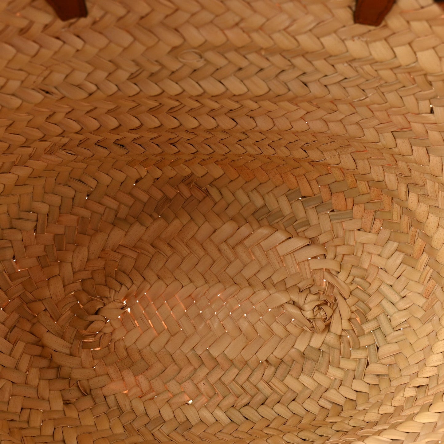 Raffia Calfskin Triomphe Teen Panier Tan