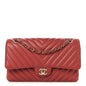 Lambskin Chevron Quilted Medium Double Flap Rosewood