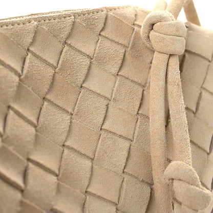 Suede Intrecciato Small Loop Camera Bag Sand