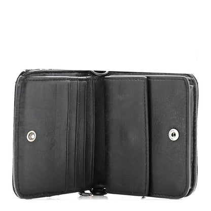 Faux Calfskin Fabric Sneakerhead Crossbody Wallet Black