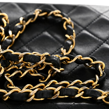 Lambskin Quilted Envelope Flap Black