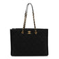 Caviar Quilted Chain Large Shopping Tote With Coin Purse Black