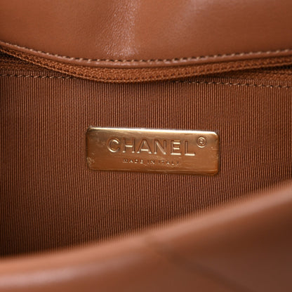 Lambskin Quilted Medium Chanel 19 Flap Brown