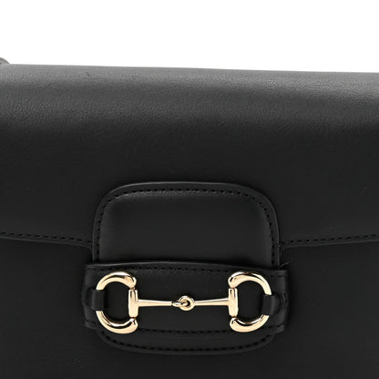 Arabella Calfskin Horsebit 1955 Soft Small Shoulder Bag Black