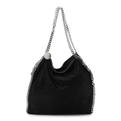 Shaggy Deer Small Falabella Fold Over Tote Black