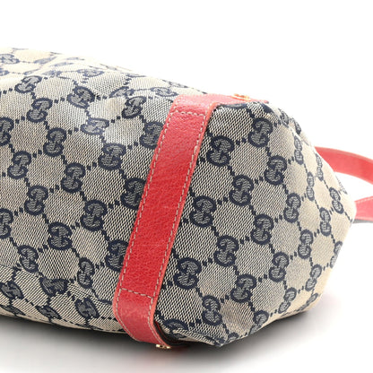 Monogram Medium Abbey Shoulder Bag Navy Red