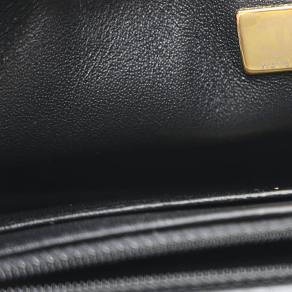 Lambskin Quilted Mini Rectangular Flap Black