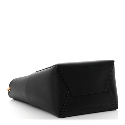 Soft Grained Calfskin Sangle Bucket Bag Black