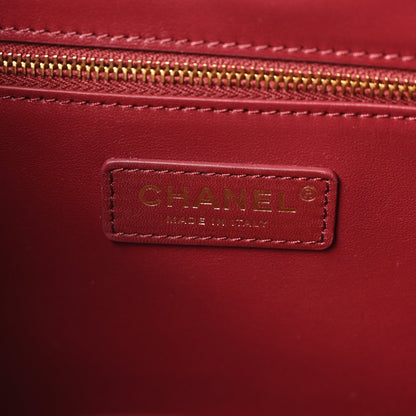 Calfskin Crocodile Embossed Archetype Small Shopping Tote Burgundy