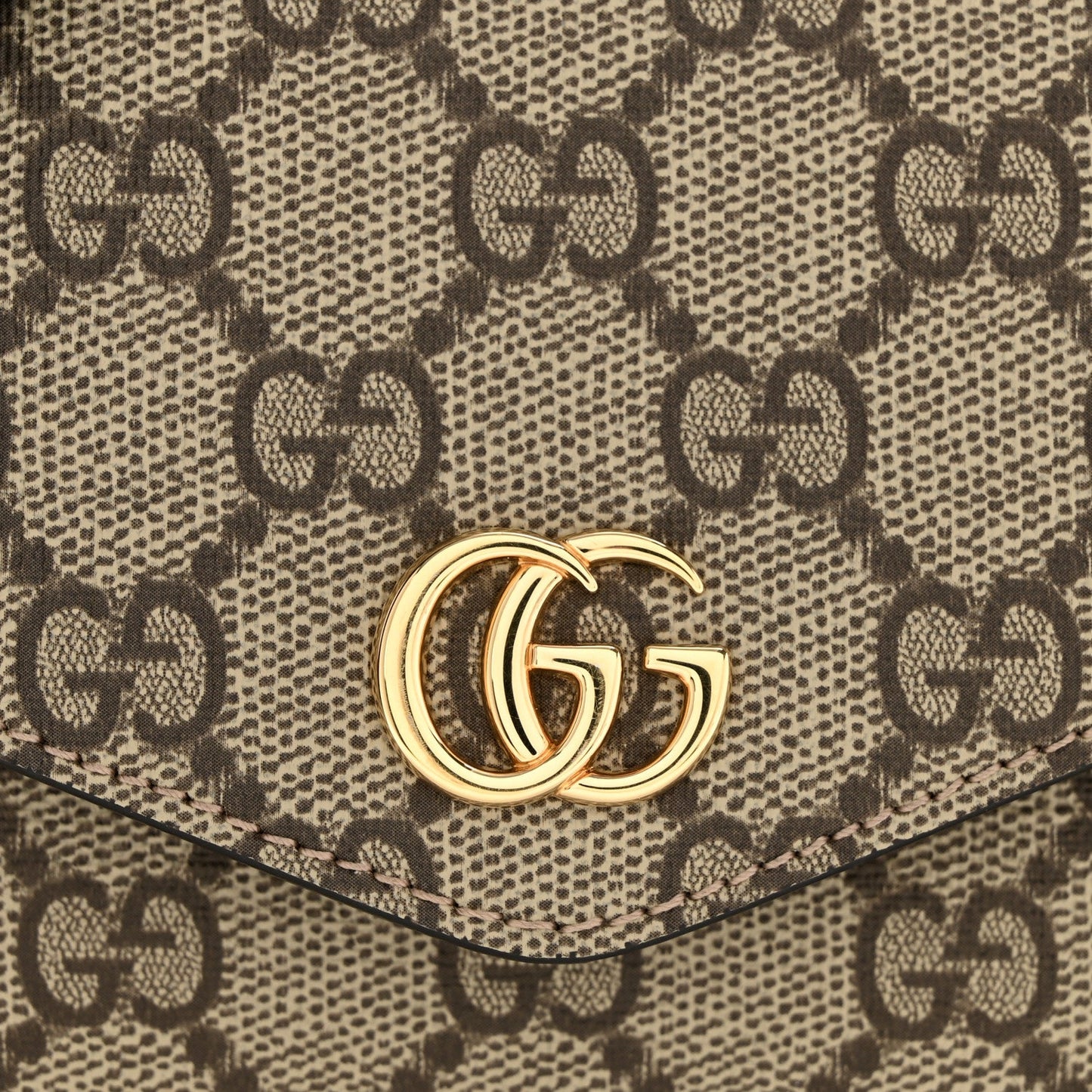 GG Supreme Monogram Textured Dollar Calfskin Web Mini Ophidia Envelope Shoulder Bag Beige Ebony New Acero