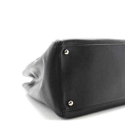 Calfskin Cerf Executive Shopper Tote Black