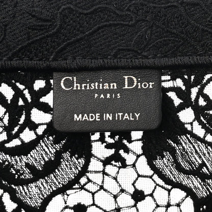 Embroidered 3D Macrame D-Lace Sun Medium Book Tote Black