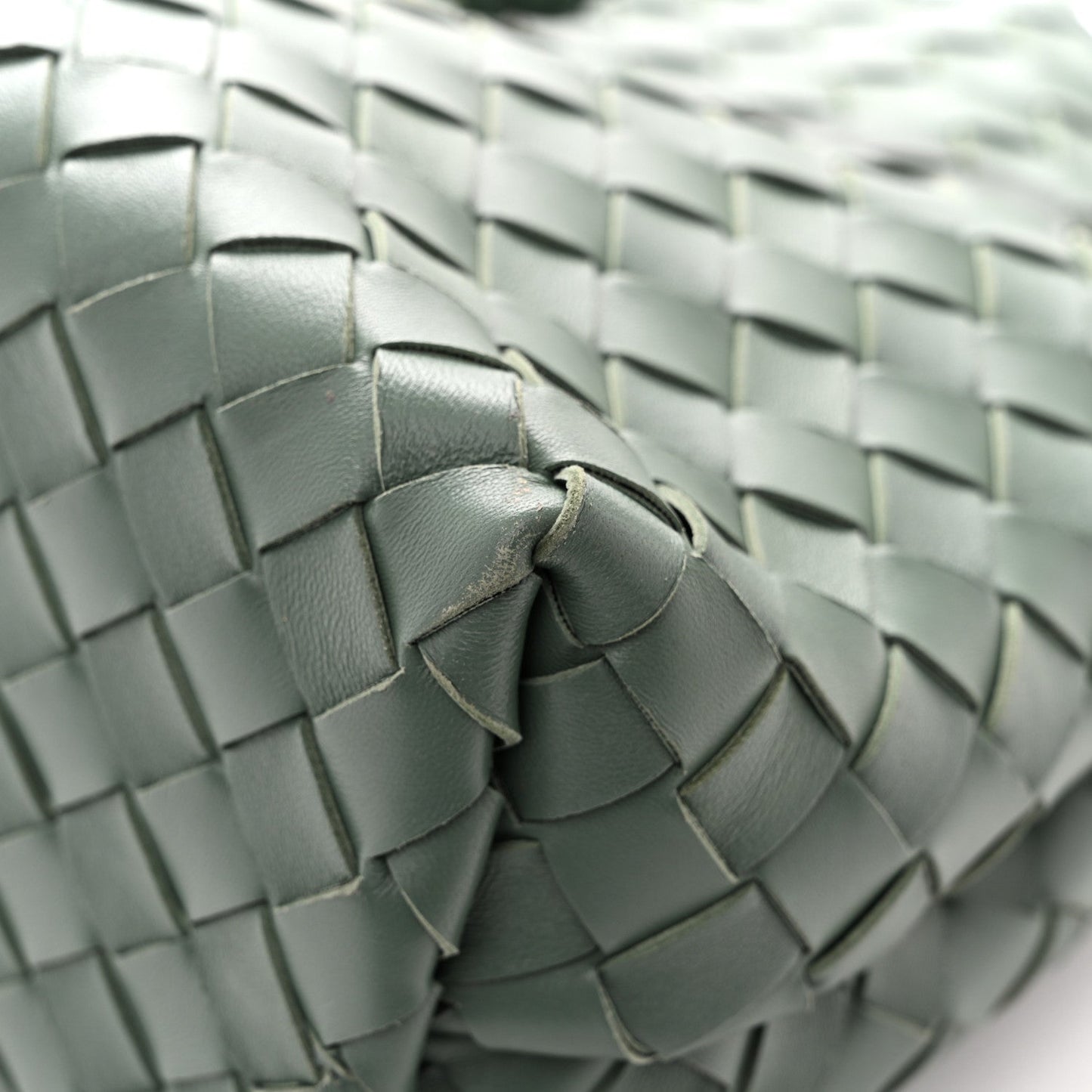 Nappa Intrecciato Medium Andiamo Shoulder Bag Aloe