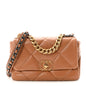 Lambskin Quilted Medium Chanel 19 Flap Brown